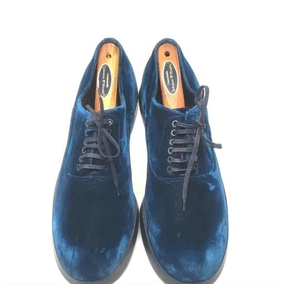 Dolce & Gabbana Men's Shoes Teal Suede Lace Up Dress Casual Oxfords US 8 / EU 41